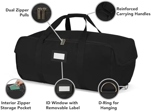 Covermates Keepsakes - Storage Duffel Bag - Heavy Duty Polyester - Reinforced Handles - Closet Storage, Black - Image 5
