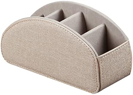 Leather TV Remote Control Holder with 5 Compartments Remote Caddy Desktop Organizer for Storage TV, DVD, Blu-Ray, Media Player, Heater Controllers - Image 4