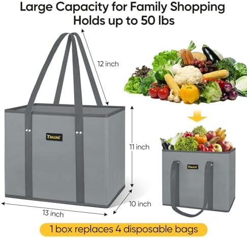 BALEINE 1PK Reusable Grocery Bags, Heavy Duty Shopping Tote Bag - Image 4