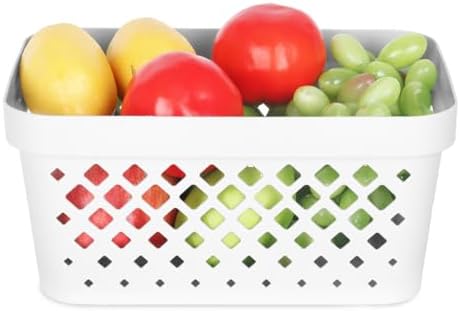 Glad Plastic Baskets for Organizing, Set of 6 | Pantry Storage for Under Counter, Linen Closet, and Bathroom | Nesting Shelf Bins with Handles, 1 Gallon, White - Image 4