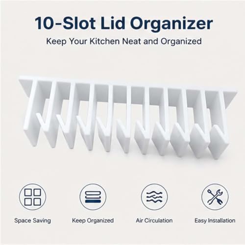 Lid Loft Lid Organizer, 10-Slot LidLoft Hanging Organizer in Cabinet - Image 6