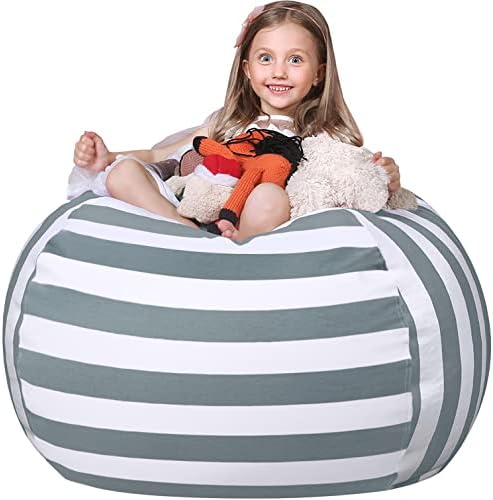 WEKAPO Stuffed Animal Storage Bean Bag Chair Cover for Kids by Wekapo