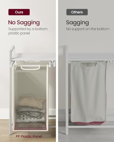VASAGLE Laundry Hamper with Shelf, 2 Pull-Out Bags, 2 x 12.1 Gallons (46 L) - Image 5