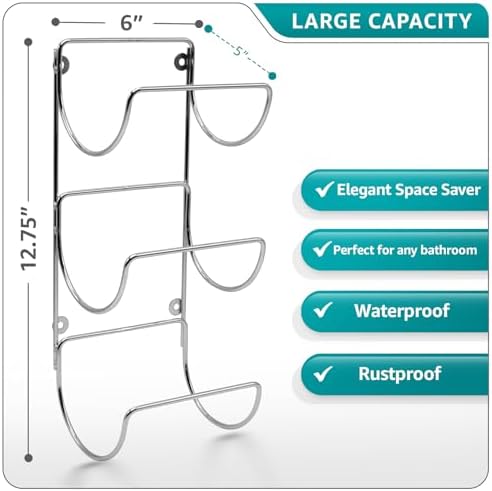 Sorbus Towel Racks for Bathroom, Wall Mounted (4 Pack 12 Towels, Silver) - Image 2