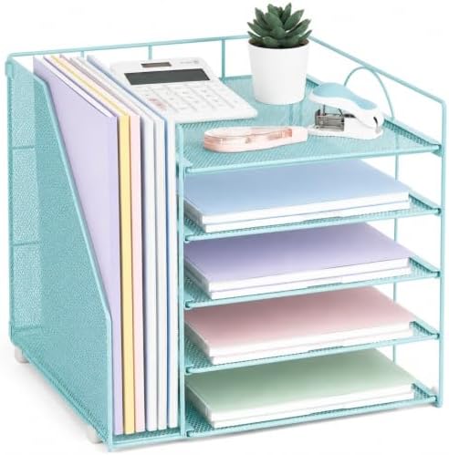 LEKETREE Desk Organizers and Accessories, 5-Tier Paper Letter Tray by Stylishworkspaceeffortlessorganization