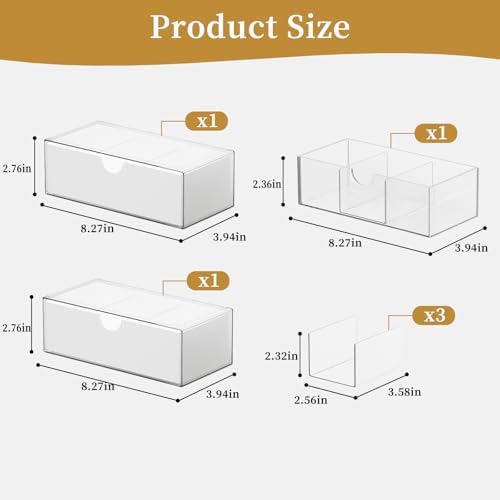 3 Tier Medicine Cabinet Organizer and Storage,Stackable Bathroom Medicine Organizer with Removable Dividers, Plastic Vanity Storage,White - Image 2