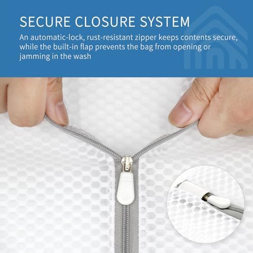 Muchfun 5Pcs Durable Honeycomb Mesh Laundry Bags for Delicates - Image 3