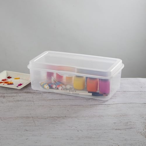 Sterilite 12-Pack FlipTop Stackable Rectangular Storage Bin with Hinging Lid, Clear - Image 5