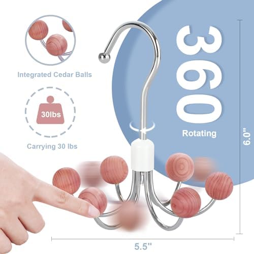 TOPIA HANGER Hoodie Hangers 2-Pack with 6 Cedar Balls, 360° Swivel, CT43C - Image 2