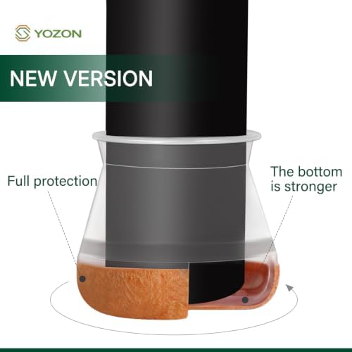 YOZON Chair Leg Floor Protectors Felt Silicone Caps Strengthen Bottom - Image 2