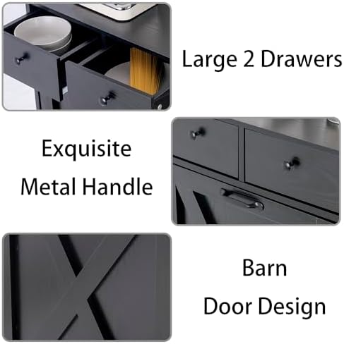 13 Gallons Tilt Out Trash Cabinet, Black - Image 3