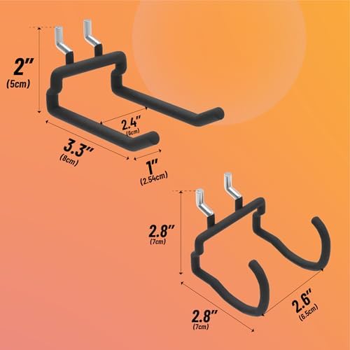 HUHOLE 8 Pack Pegboard Drill Holder Utility Hooks for 1/4 Inch Pegboard - Image 3