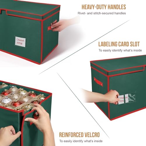 Large Christmas Ornament Storage Box Keeps 128 3" & 8 Individual Trays - Image 6