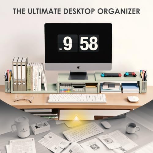 OPNICE Desk Organizers and Accessories, Dual Monitor Stand Riser - Image 6