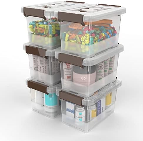 WYT Clear Storage Latch Box, 6 Pack Storage Organizer Bins with Latching Handle and Lids, 3.5 Quart - Image 3