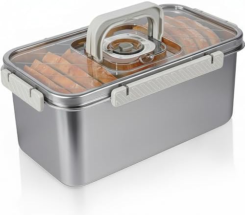 Bread Box for Homemade Bread 304 Stainless Steel, Large Bread Container by Gifhomfix