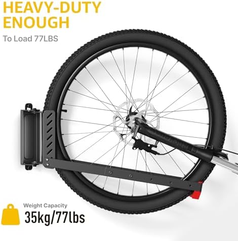 monTEK No-Lift Swivel Bike Wall Mount, Bike Hangers for Garage, 4 Pack - Image 6