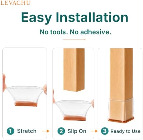 24 Pack Chair Leg Floor Protectors, Chair Leg Caps Square M - Image 6