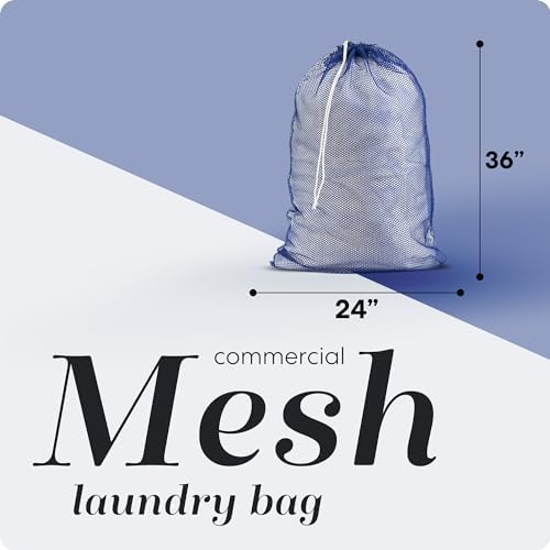 Handy Laundry Mesh XL Laundry Bag 24"x36", Heavy Duty Drawstring, Blue - Image 2