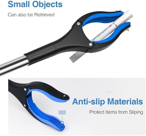 2-Pack Grabber Reacher Tool, 32 Inch Extra Long Steel Foldable Pick Up Stick with Strong Grip Magnetic, 90° Rotating Anti-Slip Jaw, Trash Claw Grabber Tool, Hand Grabber for Reaching, Arm Extension - Image 2