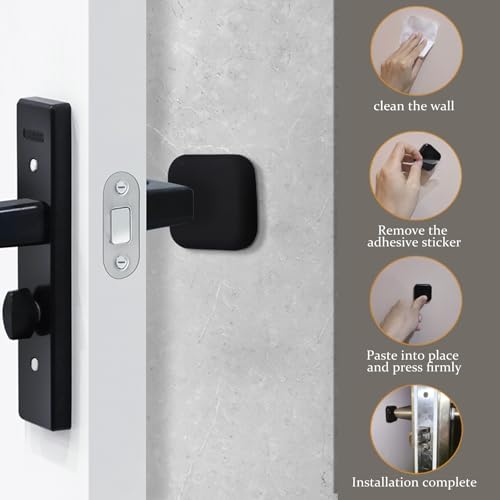 Bovinde Door Stopper Wall Protector,Knobs Door Stops 12 Pack (Dark Black) - Image 3