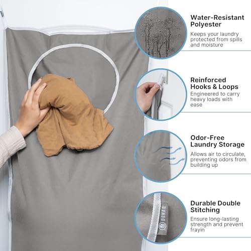 Hanging Laundry Hamper Bag XL 40x22", Space Saving over the Door Storage Bags, Behind the Door Hampers for Dirty Clothes & Wall Mounted Basket for Bathroom - Image 5