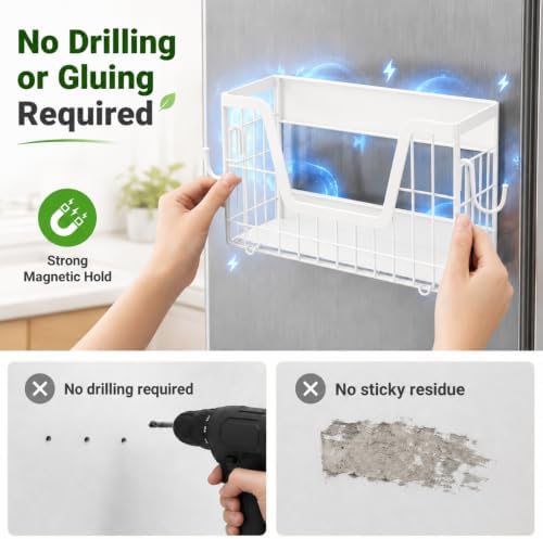 UFORU Magnetic Shelf for Fridge, Strong Magnet Storage Rack for Kitchen - Image 3
