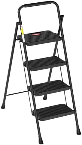 HBTower Step Ladder, 4 Step Ladder Folding Step Stool with Anti-Slip Pedal by HBTower