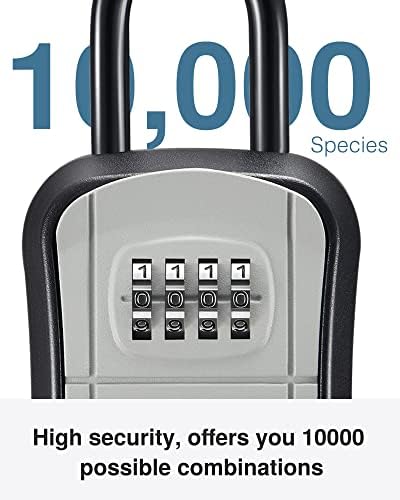 Puroma Key Lock Box Outdoor 4 Digit Code Combination Lockbox House, 2 Gray - Image 3