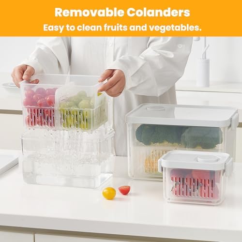 vacane Dishwasher Safe Berry Keeper, Produce Saver, Clear Fruit Containers, BPA-Free Lettuce Keeper, Strawberry Container Keep Food Fresh, 3.8 Cup - Image 3