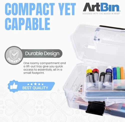 ArtBin Small Project Box with Lift-Out Tray, Clear - Image 3