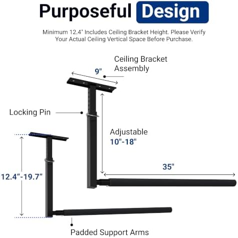 FLEXIMOUNTS Adjustable Overhead Ladder Rack, 35" Extended Arms - Image 3