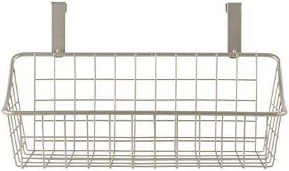 Spectrum Small Hanging Over Cabinet Door Kitchen Storage Organizer Basket Satin Nickel Wire Basket for Cleaning Supplies Washcloths Hand Towels, Cabinet Hanging Basket Fits Doors Up To 0.75 Inch Thick - Image 2