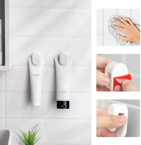 BEZOX Toothpaste Holder Wall Mount Tube Hook – Face Cream Tubes Hanger Wall Mounted Tooth Paste Organizers Gripper, 1 PCS - Image 5