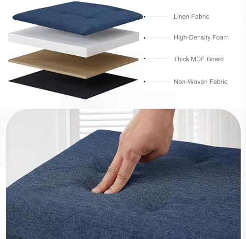 DUMOS 43 Inch Folding Storage Ottoman Bench, Large Ottoman with Storage - Image 4