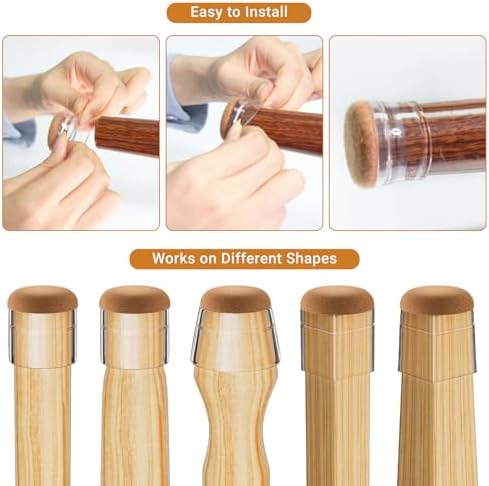 24 PCS Silicone Chair Leg Floor Protectors Large (1.3"-1.4") Rubber Felt Furniture Pads Chair Legs Caps/Covers for Hardwood Floors, Tile from Scratches & Reduce Noise - Round, Clear - Image 5