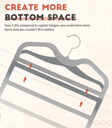 Pants Hangers Space Saving,3 Pack 5 Tier Velvet Short Neck Pants Hangers - Image 5