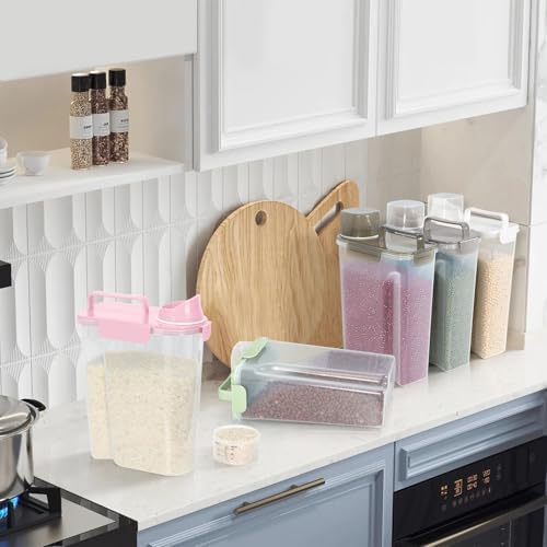 LEAWALK 5-7Lbs Airtight Dog Cat Pet Food Storage Container- Light Pink - Image 6