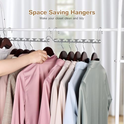 Space Saving Hangers for Clothes 20 Pack, Sturdy Metal Hangers Wardrobe Organizer, Magic Cascading Hanger, Closet Space Saver Closet Organizers and Storage - Image 6