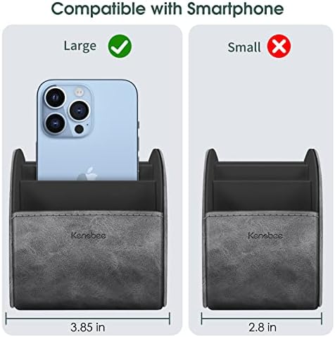 KENOBEE Large Remote Control Holder with 5 Compartments, Black - Image 5