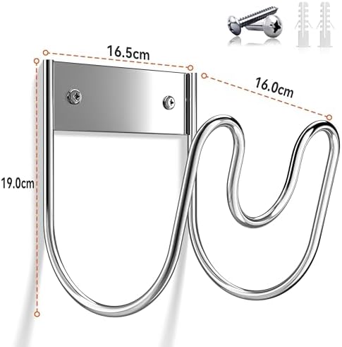 Stainless Steel Garden Hose Holder - Extra Large Heavy Duty Silver SS304 Wall Mounted Hanger for Water Hose, Extension Cords, Vacuum Lines, Anti-Rust Patented Design - Image 7