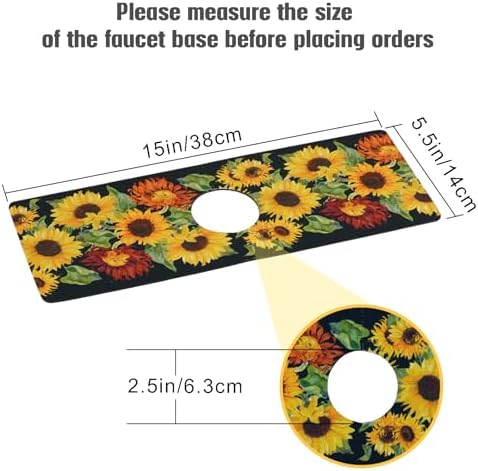 Sink Faucet Absorbing Mat, 2 Pack Drying Mat Around Faucet Sink Splash Guard Behind Faucet Sinkmat For Kitchen Bathroom Island Rv 15 * 5.5 Inch (38 * 14 cm) - Image 4