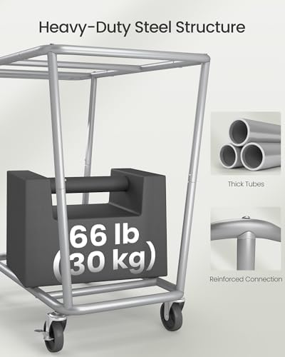 SONGMICS 2-Section Laundry Basket with Wheels, 50.2 Gallons (190 L) Hamper - Image 4
