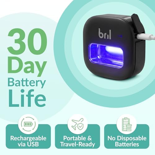 Bril UV-C Toothbrush Sanitizer and Holder – Wall Mounted, Rechargeable, 30-Day Battery, Magnetic Mount, Fits Electric and Manual Brushes, Portable Travel Case, Auto-Shutoff – Multipack - Image 4