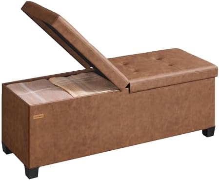 SONGMICS Storage Ottoman Bench with Legs, Flipping Lid, 43.3 Inches by SONGMICS