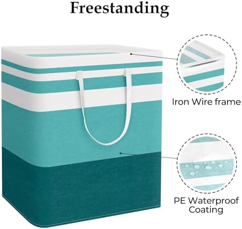 StorageRight Laundry Basket Hamper, 100L Collapsible Clothes Storage, Green - Image 3