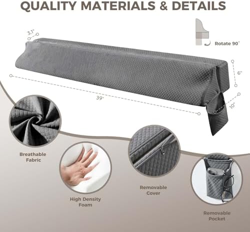 Bed Wedge Gap Filler Twin Size, Wedge Pillow for Headboard Gap, 39×10×6 in - Image 6