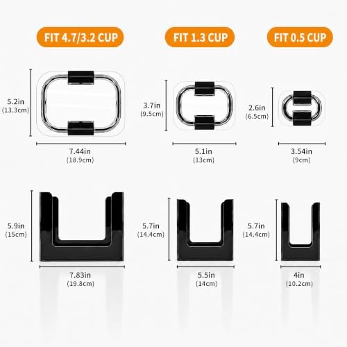 Food Container Lid Organizer for Rubbermaid Brilliance Lid, 3-Piece Lid Organizers for Cabinet, Holds 24 Snap-On Lids, Stackable Kitchen Cabinet Organizer for 0.5, 1.3, 3.2 & 4.7 Cup Lids, Black - Image 2