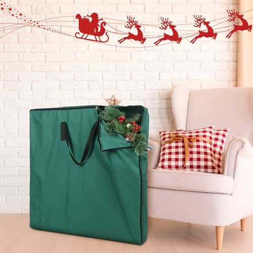Oudain Pop up Christmas Tree Storage Bag Large, 30 x 30 x 4.3 Inch, Green - Image 5
