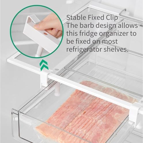 Clear Fridge Organizer Drawer - Plastic Refrigerator Deli Storage Bin for Fruits, Vegetables, Meat & Cheese, Pull-Out Design-M - Image 7